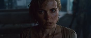 Movie still from “Silent Hill” (2006), directed by Christophe Gans – A person wearing a necklace; Close Up shot, Low angle