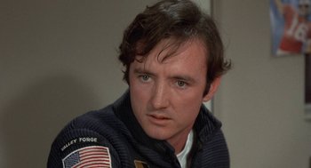 Movie still from “Silent Running” (1972), directed by Douglas Trumbull – A person wearing a jacket; Close Up shot, Low angle