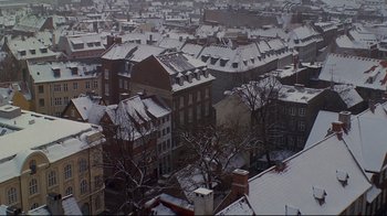 Movie still from “Smilla's Sense of Snow” (1997), directed by Bille August – A view of a snowy city from a high vantage point; Extreme Wide shot, High angle