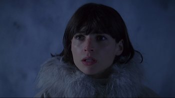 Movie still from “Smilla's Sense of Snow” (1997), directed by Bille August – A person wearing a fur coat; Close Up shot, High angle