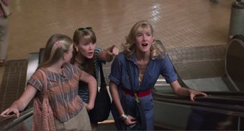 Movie still from “Smooth Talk” (1985), directed by Joyce Chopra – A group of people standing next to each other; Medium shot, Low angle