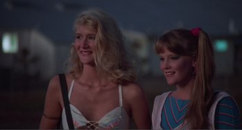 Movie still from “Smooth Talk” (1985), directed by Joyce Chopra – Two young women standing next to each other; Medium shot, Low angle