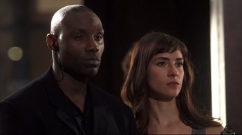 Movie still from “Something's Gotta Give” (2003), directed by Nancy Meyers – A man and a woman standing next to each other; Close Up shot, Low angle