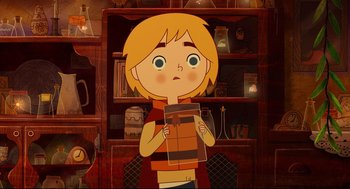 Movie still from “Song of the Sea” (2014), directed by Tomm Moore – A girl is holding a piece of paper in her hands; Close Up shot, High angle