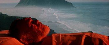 Movie still from “Soylent Green” (1973), directed by Richard Fleischer – A view of a body of water from above; Extreme Close Up shot, Low angle