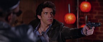 Movie still from “Starsky & Hutch” (2004), directed by Todd Phillips – A man that is looking at something; Close Up shot, Over the shoulder angle