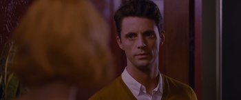 Movie still from “Stoker” (2013), directed by Park Chan-wook – A person wearing a shirt and a sweater; Close Up shot, Over the shoulder angle