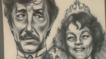 Movie still from “Stories We Tell” (2012), directed by Sarah Polley – A man and a woman's face; Extreme Close Up shot, Low angle