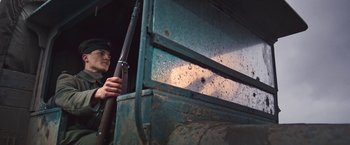Movie still from “All Quiet on the Western Front” (2022), directed by Edward Berger – Medium shot, Low angle