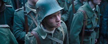 Movie still from “All Quiet on the Western Front” (2022), directed by Edward Berger – Close Up shot, Low angle
