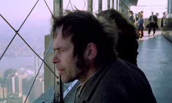 Movie still from “Stroszek” (1977), directed by Werner Herzog – A person with a beard; Close Up shot, Low angle
