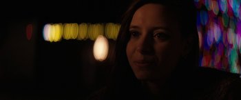 Movie still from “Super Dark Times” (2017), directed by Kevin Phillips – A woman's face in the dark; Close Up shot, Over the shoulder angle