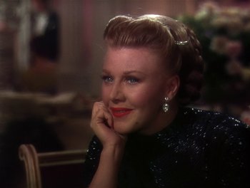Movie still from “The Barkleys of Broadway” (1949), directed by Charles Walters – An older woman sitting in front of a mirror; Close Up shot, Over the shoulder angle