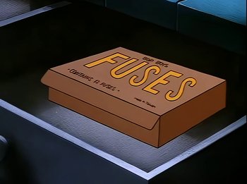 Movie still from “The Brave Little Toaster” (1987), directed by Jerry Rees – A box that is sitting on a table; Extreme Close Up shot, Overhead angle