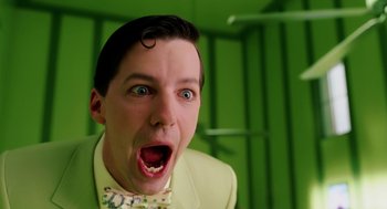Movie still from “The Cat in the Hat” (2003), directed by Bo Welch – A man with a surprised look on his face; Close Up shot, Low angle