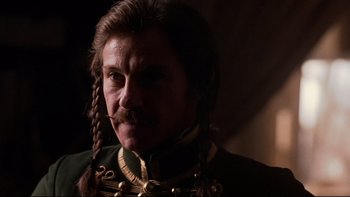 Movie still from “The Duellists” (1977), directed by Ridley Scott – A person with a beard; Close Up shot, Low angle