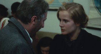 Movie still from “The Garden of the Finzi-Continis” (1970), directed by Vittorio De Sica – A man and a woman talking to each other; Close Up shot, Over the shoulder angle