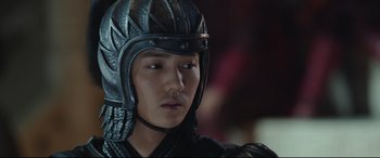 Movie still from “The Great Wall” (2016), directed by Yimou Zhang – A person wearing a helmet; Close Up shot, Low angle