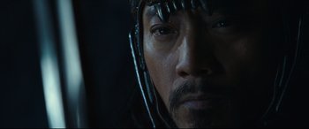 Movie still from “The Great Wall” (2016), directed by Yimou Zhang – A person wearing a helmet; Close Up shot, Low angle