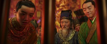 Movie still from “The Great Wall” (2016), directed by Yimou Zhang – A man and a woman dressed in traditional chinese clothing; Close Up shot, Over the shoulder angle