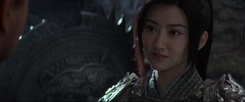 Movie still from “The Great Wall” (2016), directed by Yimou Zhang – A person wearing a costume; Close Up shot, Over the shoulder angle