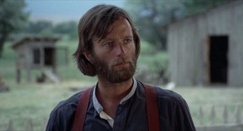 Movie still from “The Hired Hand” (1971), directed by Peter Fonda – A person with a beard; Close Up shot, Low angle