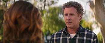 Movie still from “The House” (2017), directed by Andrew Jay Cohen – A person talking to another person; Close Up shot, Over the shoulder angle