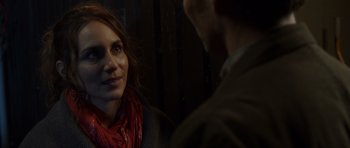 Movie still from “The Hunt” (2012), directed by Thomas Vinterberg – A woman and a man talking to each other; Close Up shot, Over the shoulder angle