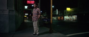 Movie still from “American Graffiti” (1973), directed by George Lucas – Wide shot, Low angle