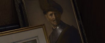 A painting of an old man wearing a hat