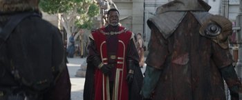 Movie still from “The Mandalorian” (2019), created by Jon Favreau – Medium shot, Over the shoulder angle