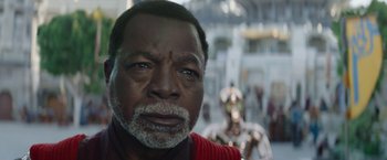 Movie still from “The Mandalorian” (2019), created by Jon Favreau – Close Up shot, Over the shoulder angle