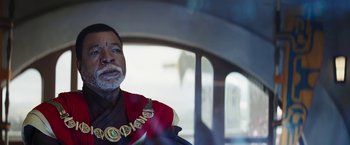 Movie still from “The Mandalorian” (2019), created by Jon Favreau – Close Up shot, Low angle