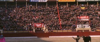 Movie still from “The Moment of Truth” (1965), directed by Francesco Rosi – A crowd of people sitting in front of an arena; Extreme Wide shot, High angle