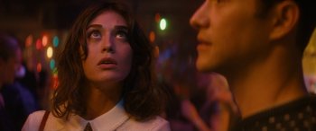 Movie still from “The Night Before” (2015), directed by Jonathan Levine – A woman and a man are looking up at the ceiling; Close Up shot, Over the shoulder angle