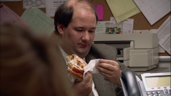 Movie still from “The Office” (2005), created by Ricky Gervais – Close Up shot, High angle