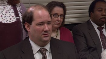 Movie still from “The Office” (2005), created by Ricky Gervais – Close Up shot, Over the shoulder angle