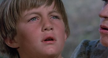 Movie still from “The Other” (1972), directed by Robert Mulligan – A young boy's eyes and face; Close Up shot, Low angle