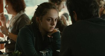 Movie still from “The Past” (2013), directed by Asghar Farhadi – A woman sitting at a table in front of a man; Close Up shot, Over the shoulder angle
