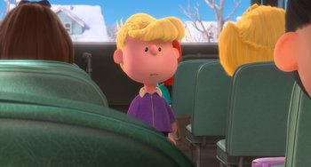 Movie still from “The Peanuts Movie” (2015), directed by Steve Martino – A scene from the peanuts movie with charlie brown; Medium shot, Over the shoulder angle