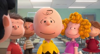 Movie still from “The Peanuts Movie” (2015), directed by Steve Martino – A group of peanuts characters standing next to each other in a classroom; Close Up shot, Low angle