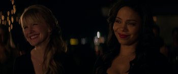 Movie still from “The Perfect Guy” (2015), directed by David M. Rosenthal – A woman with long dark hair and red lipstick; Close Up shot, Over the shoulder angle