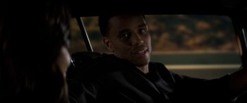 Movie still from “The Perfect Guy” (2015), directed by David M. Rosenthal – A person sitting in a car; Close Up shot, Over the shoulder angle