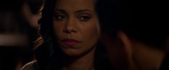 Movie still from “The Perfect Guy” (2015), directed by David M. Rosenthal – A person wearing a necklace; Close Up shot, Over the shoulder angle