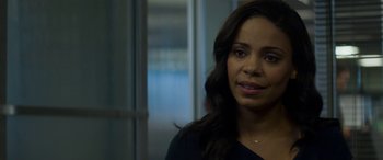 Movie still from “The Perfect Guy” (2015), directed by David M. Rosenthal – A person with long black hair; Close Up shot, Over the shoulder angle