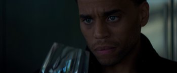 Movie still from “The Perfect Guy” (2015), directed by David M. Rosenthal – A person holding a glass; Close Up shot, Over the shoulder angle