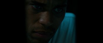 Movie still from “The Perfect Guy” (2015), directed by David M. Rosenthal – A man's face in the dark; Extreme Close Up shot, Overhead angle