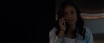 Movie still from “The Perfect Guy” (2015), directed by David M. Rosenthal – A woman is talking on a cell phone; Close Up shot, Over the shoulder angle