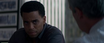 Movie still from “The Perfect Guy” (2015), directed by David M. Rosenthal – A person sitting down looking at the camera; Close Up shot, Over the shoulder angle