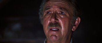 Movie still from “The Poseidon Adventure” (1972), directed by Ronald Neame – An old man with a mustache and a beard is crying; Close Up shot, Low angle